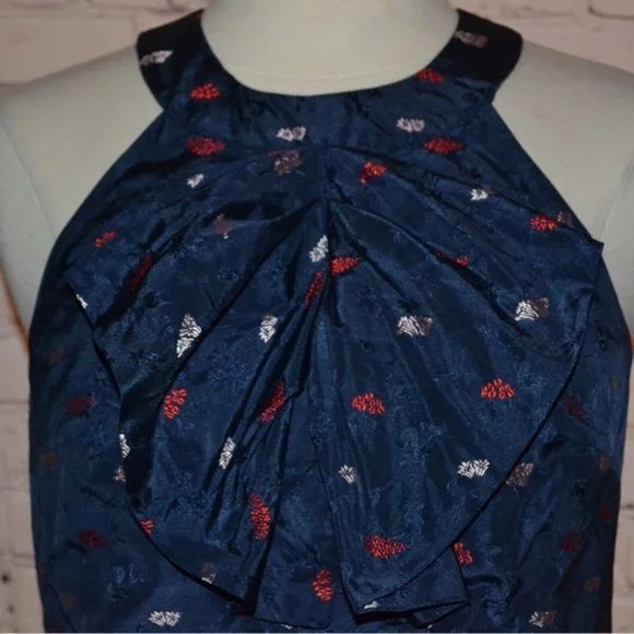 Banana Republic Evening Dress Women's Choker Top Navy Blue Party Dress 💎 - Picture 2 of 7